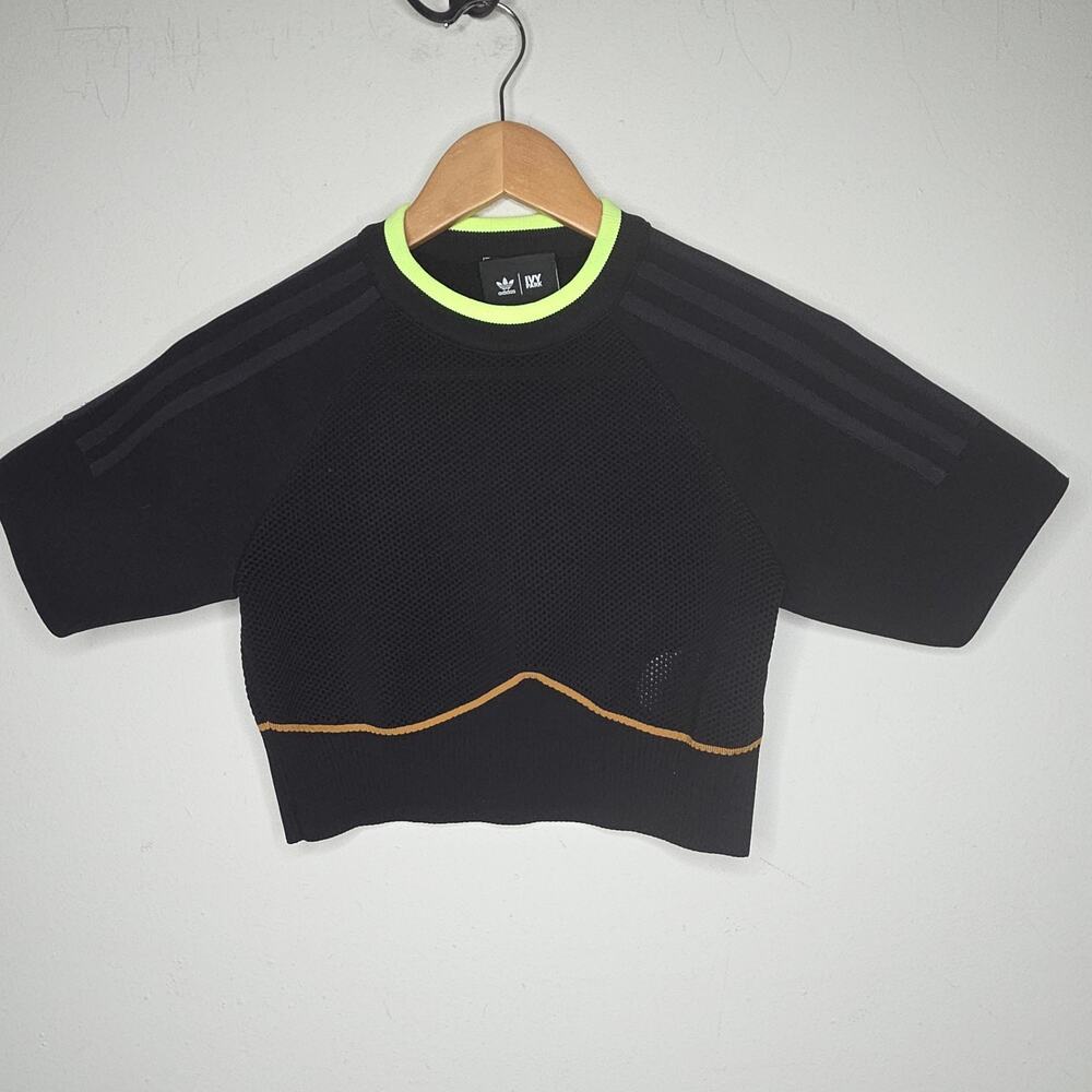 Womens New Adidas Ivy Park knitted Cropped Top In Black Large
